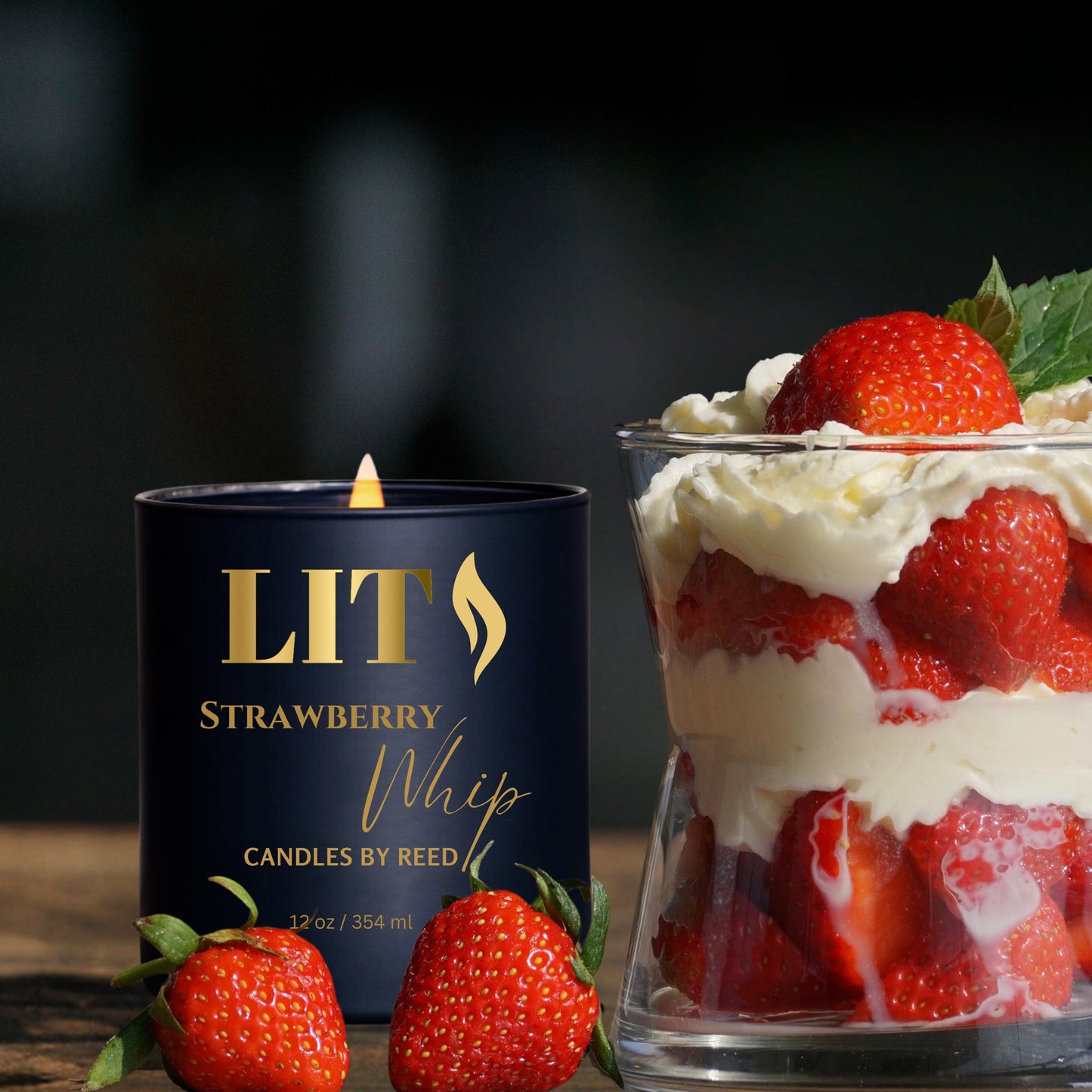 LIT "Strawberry Whip" scented Candle by Reed