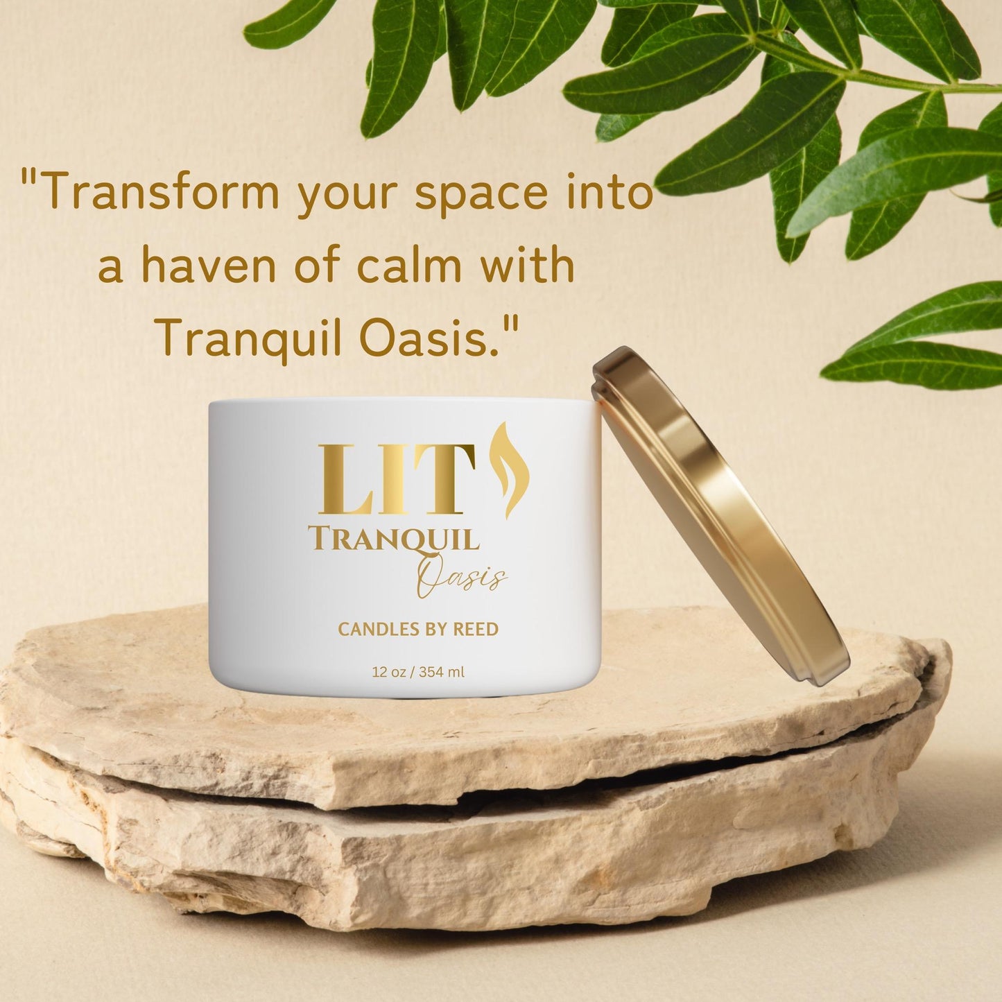 LIT "Tranquil Oasis" scented Candles by Reed