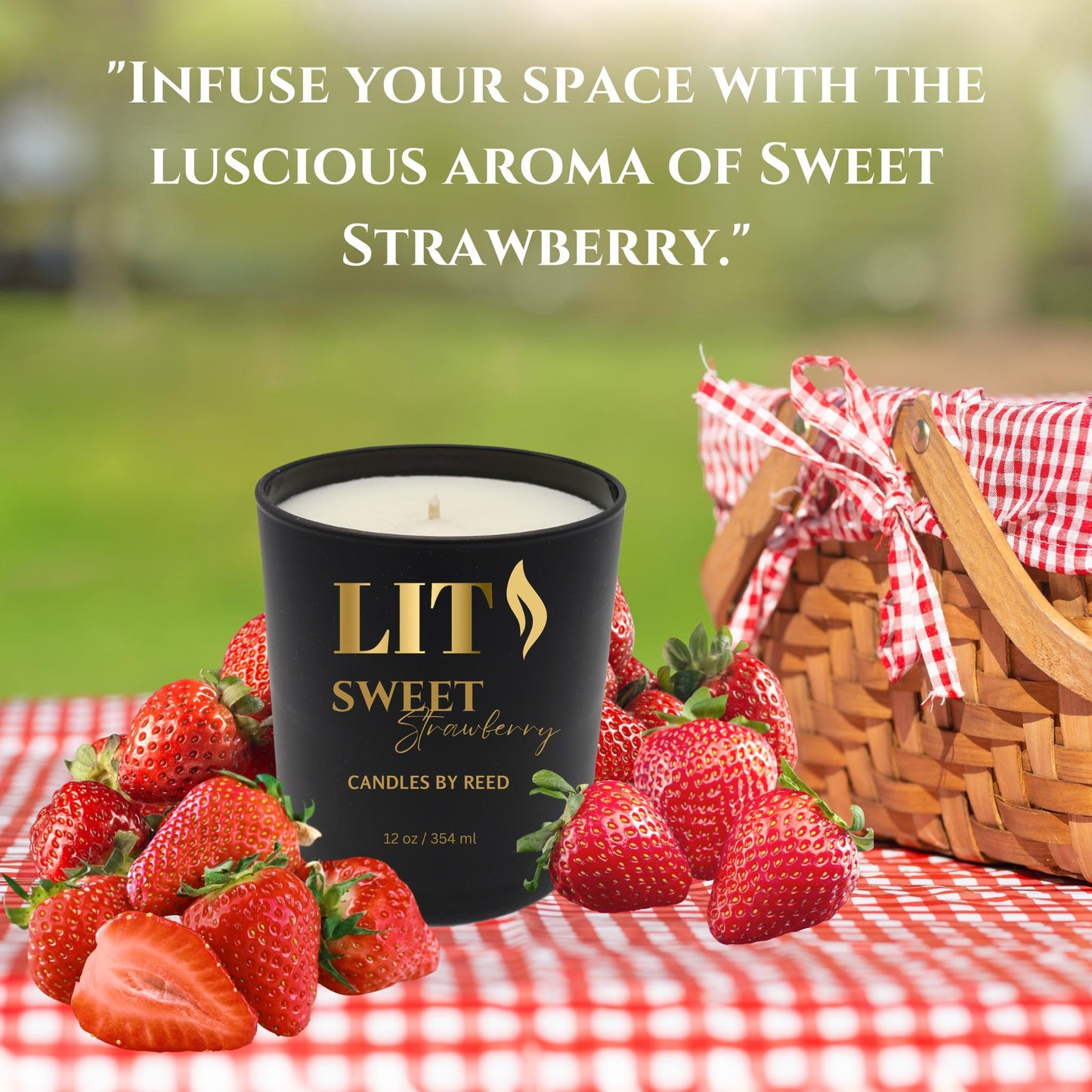 LIT "Sweet Strawberry" scented Candles by Reed