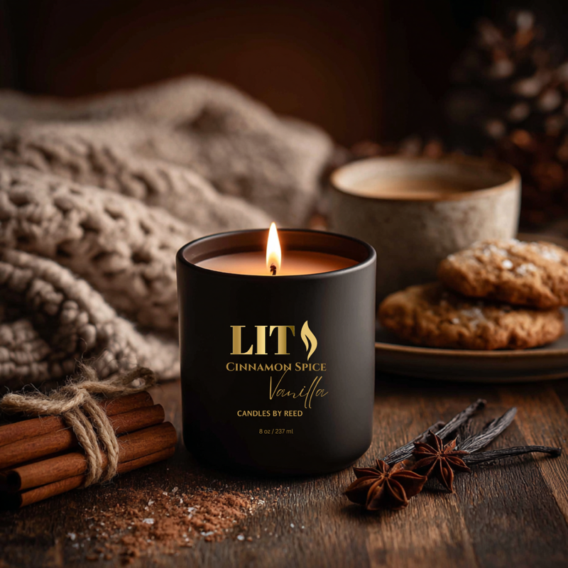 LIT "Cinnamon Spice Vanilla" scented Candles by Reed